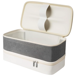 ที่ใส่อุปกรณ์เสริมเครื่องสำอางสำหรับเดินทางป้องกันฝุ่นกันรอยขีดข่วนดีไซน์แบบสองช่องกระเป๋าเก็บของไดร์เป่าผมพรีเมี่ยม