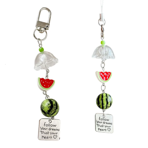 Cuteness Watermelon Keychain Phone Bag Charm Resin Texture Suitable for Valentines Day Birthday Women and Girls Present