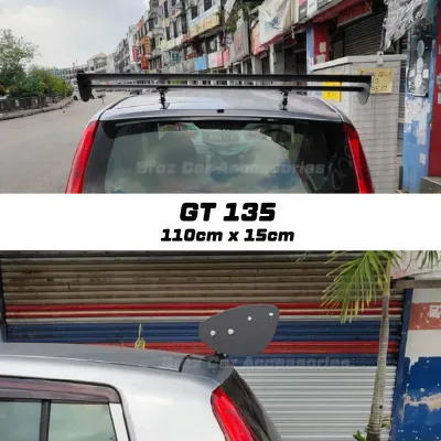 All Size Universal Car Racing GT Spoiler Powder Coated Aerodynamics Design Aluminum Rear Trunk GT Wing Spoilers Rear Tail Kereta Wing (EASY TO INSTALL) Suitable For ALL CARS