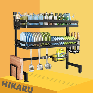 Kệ Đựng Bát Đĩa Nhà Bếp 1 2 Tầng Thông Minh HIKARU_HK-PB-002_Kệ Đựng Chén Đũa Đa Năng