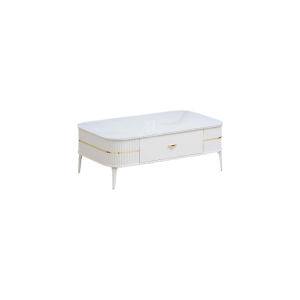 BETTY FURNITURE LAYLA Coffee Table & TV Cabinet Glass Top With Metal Leg / Meja Kopi / TV Cabinet