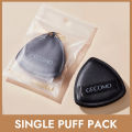 GECOMO PU Leather Makeup Puff ,Triangular Arc Design, Save Liquid Foundation Quickly Makeup Application. 