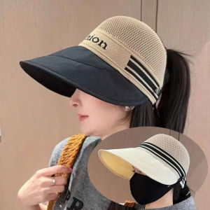 Mũ Phối Lưới Có Nút Gài Khẩu Trang  Đi Biển Du Lịch Chống Nắng Chống Tia UV Thể Gập Lại Rộng Vành