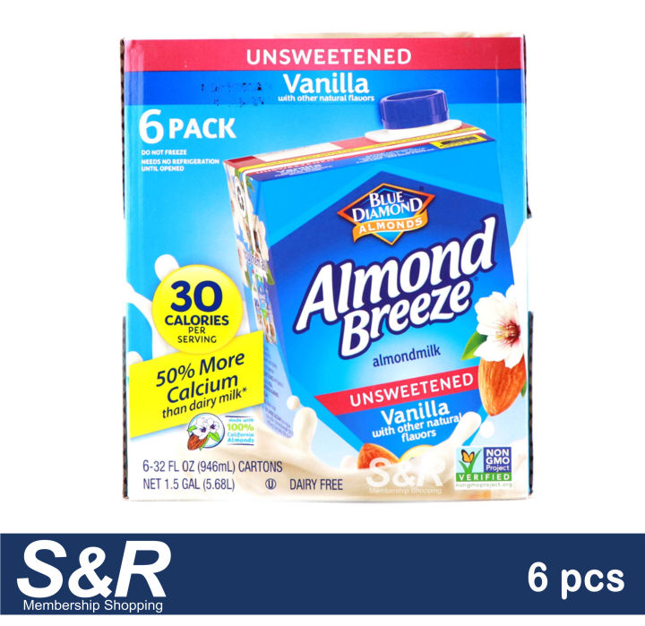 Blue Diamond Almonds Almond Breeze Unsweetened Vanilla Almondmilk 6 cartons Lazada PH