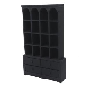 1/12 Dollhouses Miniature Bookshelf Toy Storage Cabinet Kids Educational Organizer Pretend Play Toy Display Accessory