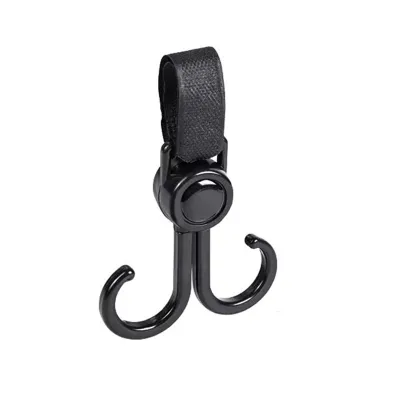 【1 Pcs】Baby Stroller S Hooks Strap Rotatable Baby Hook Carrier Car Multifunctional Double Hooks 婴儿车挂钩