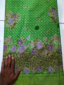 kain batik nu muslimat semi sutra hijau ber logo 0.50 meter harga setengah meter