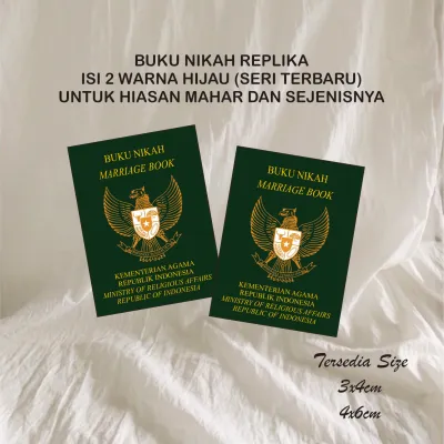 BUKU NIKAH REPLIKA SERI TERBARU UNTUK HIASAN MAHAR DAN SEJENISNYA
