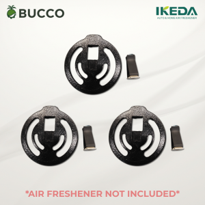 BUCCO Ikeda Air Freshener Holder & Vent Clip Set | Premium 3D Car Scent Mount | Snug Rattle-Free Dashboard AC Vent Accessory | Ultimate Auto Interior Upgrade for Ikeda