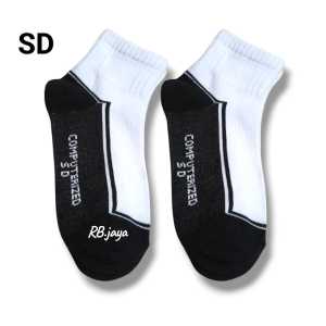 3 Pasang Kaos Kaki Hitam Putih Sekolah - Adem Nyaman Dipakai Seharian