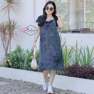 OVERALL JEANS GAUNI FIT XL-XXL/OVERALL JEANS Overall jeans wanita / jumpsuit jeans / jeans wanita / pakaian wanita terbaru / termurah / kekinian / baju kodok