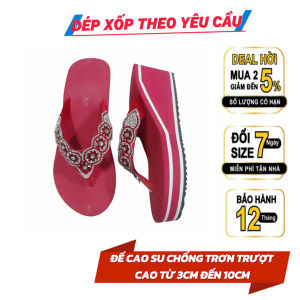 Dép xốp xỏ ngón quai kẹp nữ đính đá đế cao su cứng chống trơn trượt cao thấp đa dạng siêu nhẹ êm ái chắc chắn thời trang