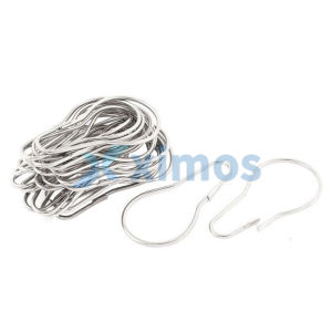 1pc/10pcs Curtain C-Ring Hook With Lock Metal Chrome Hook For Any Light Or Small Obiect (Silver)