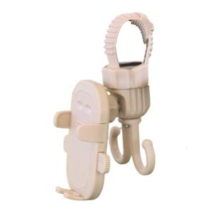 Multifunction Baby Strollers Phone Mount and Double Hook 2 in 1 Design Phone Holder Stand Organiser for Everyday Use