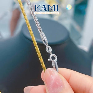 {loại1} Dây chuyền thắt vuông khoá tròn khắc ký hiệu Kami trang sức sỉ