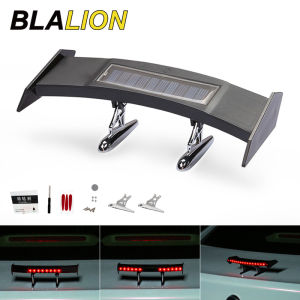 Solar Charging Flashing Warning Lamp Adjustable Car Rear Spoiler Light Mini Tail Lights Universal for Motorcycle Cars