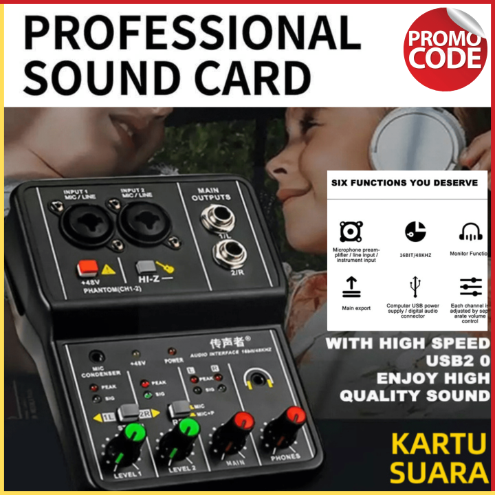 Promo terbaru teyun sound card usb mini portable 2 way driver free