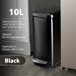 GREENSINDOOR 18L Stainless Steel Trash Bin Rubbish Bin Dustbin Kitchen Trash Can tong sampah bertutup dapur Kitchen Stainless Steel Trash Bin with Foot Lid