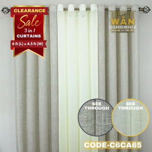 6FT SEE THROUGH RING CURTAIN SOLD PER SET(3PCS)
