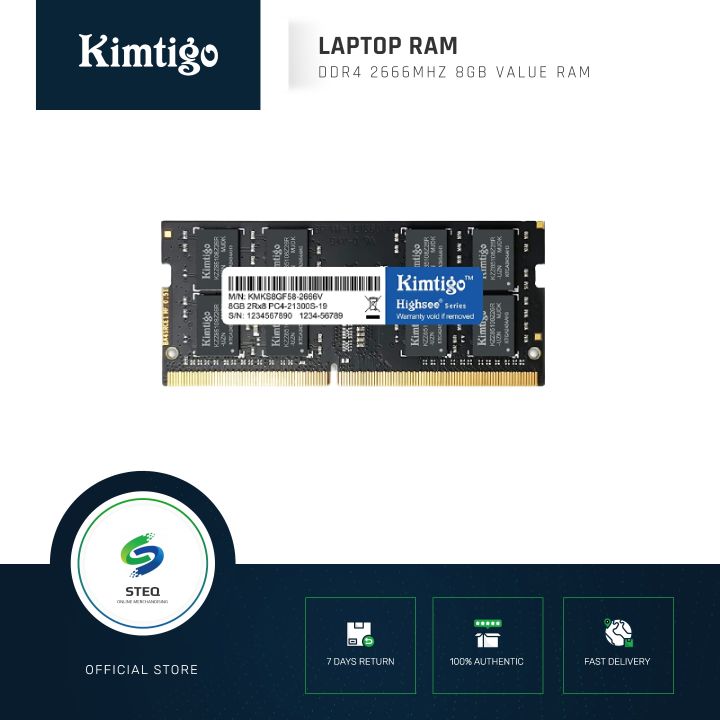 Kimtigo 4gb Ram Sodimm Ram Laptop Ddr4 2666 STEQ KIMTIGO DDR4