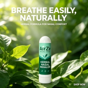 AirZen Herbal Nasal Inhaler – Portable Menthol Nasal Inhaler Para sa Baradong Ilong at Lung Problem