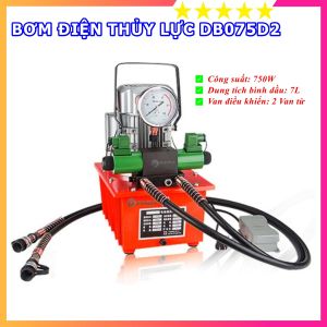 Bơm Điện Thủy Lực DB075S2 - Công Suất 750W - 2 Vòi Van Cơ - Bình Dầu 7L - Chuyên Dụng Cho Khối Lượng Công Nghiệp - Bảo Hành Toàn Quốc 12 Tháng
