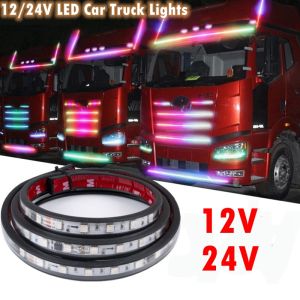 12/24V Colorful Warning Light Horse Race LED Light Guide Strip Decorative Light Car Light Strip Streamer Light Car