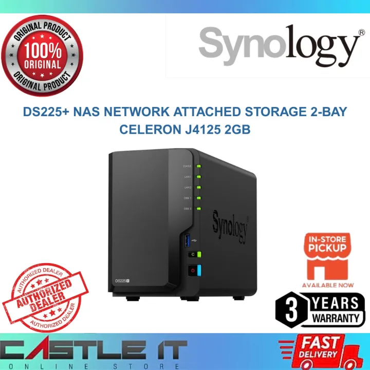 Synology DS225+ NAS Network Attached Storage 2-Bay Celeron J4125 2GB