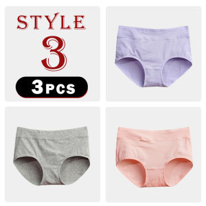 3 pieces of pure cotton Arctic velvet ladiesunderwear mid-waist cotton large size panties