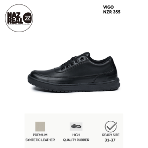 NAZREAL FOOTWEAR - Sepatu Sneakers Anak Sepatu Sekolah Warna Full Black VIGO