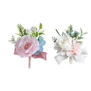 Life Like Silk Flower Wedding Corsage Chest Flower Artificial Flower Boutonniere for Bridesmaid Formal Event Accessories
