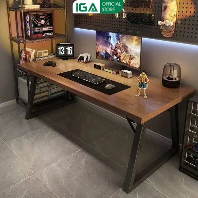 Bàn Làm Việc Chân Sắt Hiện Đại – Mặt Gỗ 120/160 x 60cm – Bàn Học Bàn Gaming Văn Phòng – Chắc Chắn Chống Xước Thương Hiệu IGA - GM121