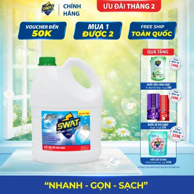 Nước Lau Kính SWAT Hương Sắc Biển Siêu Sạch Chống Bám Bụi Can 4Kg