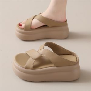 Free Shipping WomenS Thick-Soled Platform Sandals Suitable For Outdoor Wear In Summer With A Height-Increasing Design Soft Soles And A Casual Beachy And Fashionable Style