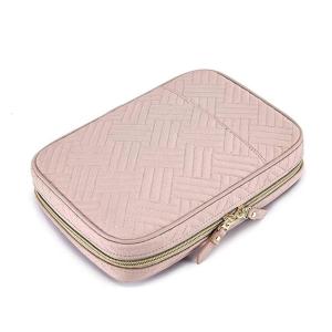 Travel Case with Embossed Designs for Women Binder Storage Book Clear Pockets Zippered Necklace Organizers