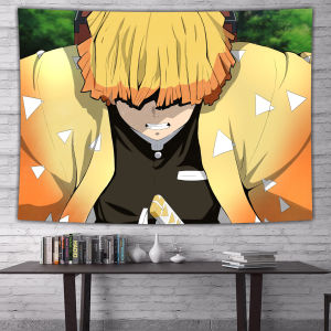 Hantar dari gudang tempatanJapanese-style anime tapestry Demon Slayer: Kimetsu no Yaiba Nichirin Blade extra-large background cloth ins Dormitory wall decoration wallpaper