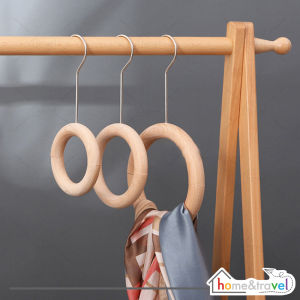 HOVELSHOP Hanger Hijab Kerudung Ring Kayu Aesthetic Gantungan Pasmina Syal Scraf Multifungsi Premium Quality