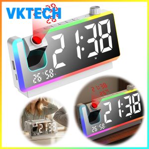 Modern Projection Alarm Clock with USB Charging Dual Alarms for Hearing Impaired and Deaf People Large Screen Clear Display