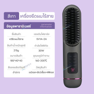4000amh หวียืดผมไร้สาย หวีไฟฟ้าไร้สาย แบบพกพา ชาร์จไฟได้ ปรับอุณหภูมิได้ 4 ระดับ การชาร์จแบบ Type-C เครื่องหวีผมตรง
