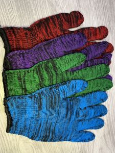 (ยกโหล 12 คู่/76บ.) ถุงมือผ้าไนล่อน ถุงมือทอสั้น ถุงมือทำสวน ถุงมือทำเกษตร ถุงมือช่าง