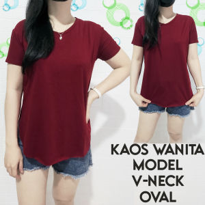 Kaos Wanita V-neck / v-neck opal Tulisan-Polos  / Kaos Spandex / T-shirt Distro Wanita / Baju Atasan Kaos Cewek / COD-Tumblr Tee Cewek / Kaos Wanita Murah / kaos tumbrl / Baju Wanita Murah / Kaos Lengan Pendek / Kaos Oblong Atasan Wanita
