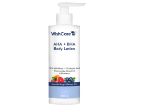 WishCare 10% AHA + 1% BHA Body Lotion - Smooths Rough & Bumpy Skin - Glycolic & Lactic Acid Body Lotion with Niacinamide - 200 Ml