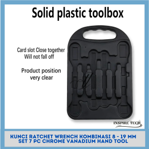 KUNCI PAS RING RACHET 8MM-19MM 7PCS RATCHET WRENCH KOMBINASI CHROME VANADIUM HAND TOOL