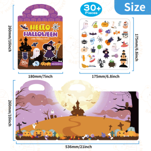 Buy 1 Take 3 Animal Halloween Christmas & Easter Cartoon Educational Jelly Sticker Book Early Learning Magnetic "Busy Book" Interactive Game Book Reusable Quiet Book Portable Design Gift For Kids