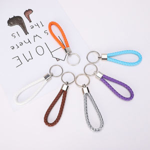 Aolie Handmade Leather Rope Keychain Car Key Chain Bag Pendant Accessories