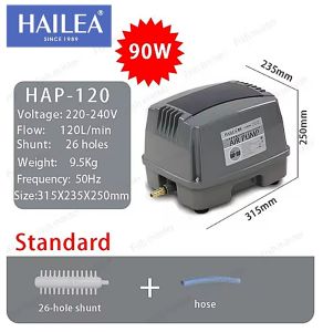 ปั๊มอ๊อกซิเจน HAILEA HAP-120 ปั๊มลมระบบไดอะแฟรม ปั๊มลมตู้ปลาลมแรง มีใบกำกับภาษี ของแท้100% HAP-120