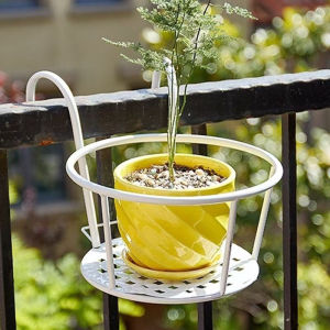SG Supermarket European Style Balcony Iron Flower Stand Outdoor Hanging Potted Plant Flower Pot Rack Window Hanging Suspension Rack Basket 3356652737