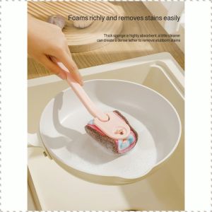 Pot Wash Brush Reusable Dishwasher Replaceable Long Handle Washable Effective High Efficiency