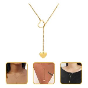 Heart Necklace Alloy Smooth Surface Charming Pendant for Women Daily Weddings Graduation Gift Jewelry Necklaces