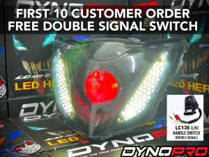 DYNOPRO LC135 V2-V7 LED HEAD LAMP * VENOM * DYNO PROJECT LAMPU DEPAN LC135 NEW V2 V3 V4 V5 V6 V7 VENOM